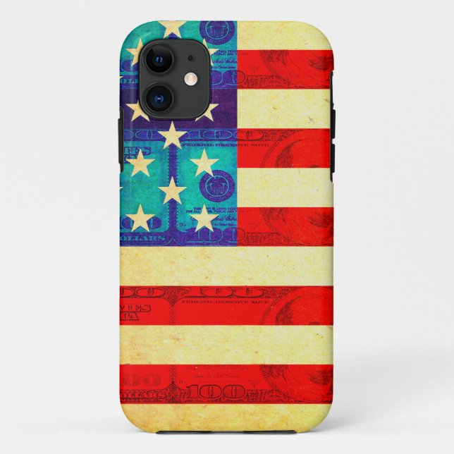 Capa Para iPhone Da Case-Mate Bandeira de dinheiro dos Estados Unidos (Verso)