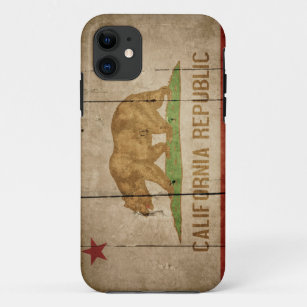 Capa Para iPhone Da Case-Mate Bandeira de madeira áspera de Califórnia