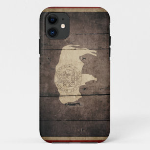 Capa Para iPhone Da Case-Mate Bandeira de madeira áspera de Wyoming
