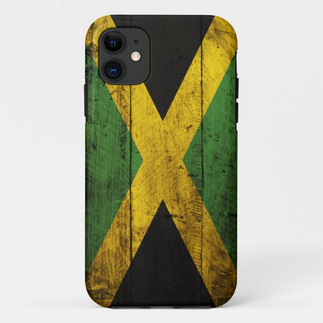 Capa Para iPhone Da Case-Mate Bandeira de madeira velha de Jamaica (Verso)