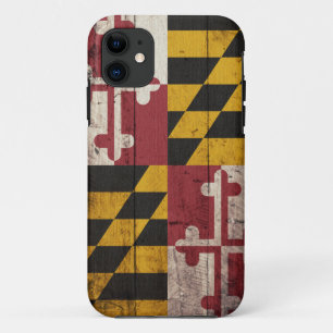 Capa Para iPhone Da Case-Mate Bandeira de madeira velha de Maryland