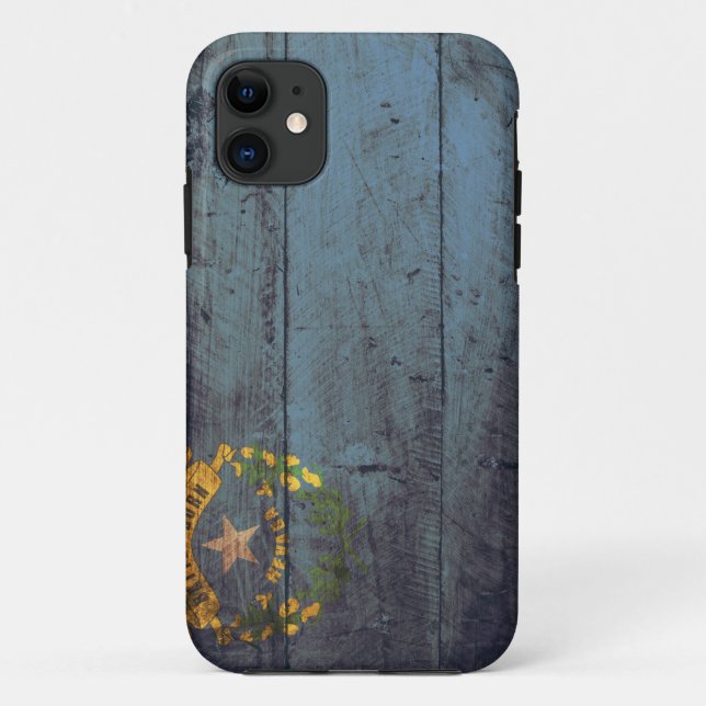 Capa Para iPhone Da Case-Mate Bandeira de madeira velha de Nevada; (Verso)