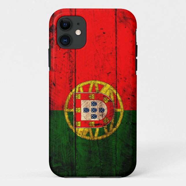 Capa Para iPhone Da Case-Mate Bandeira de madeira velha de Portugal (Verso)