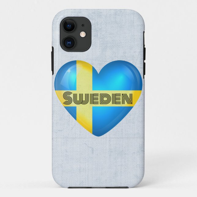 Capa Para iPhone Da Case-Mate Bandeira do Coração da Suécia (Verso)