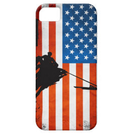 Capa Para iPhone Da Case-Mate Bandeira dos E.U. com silhuetas dos veteranos