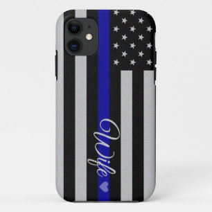 Capa Para iPhone Da Case-Mate Bandeira fina da esposa de Blue Line