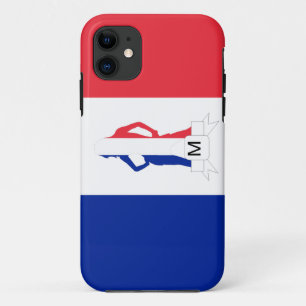 Capa Para iPhone Da Case-Mate Bandeira francesa e monograma feminino