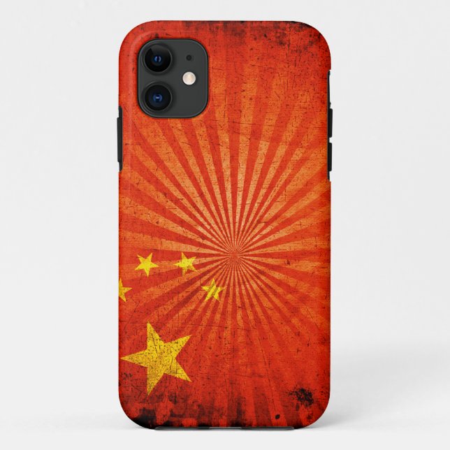 Capa Para iPhone Da Case-Mate Bandeira legal do chinês do Grunge (Verso)