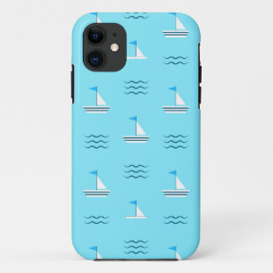 Capa Para iPhone Da Case-Mate Barcos De Navegação No Padrão Do Mar Azul