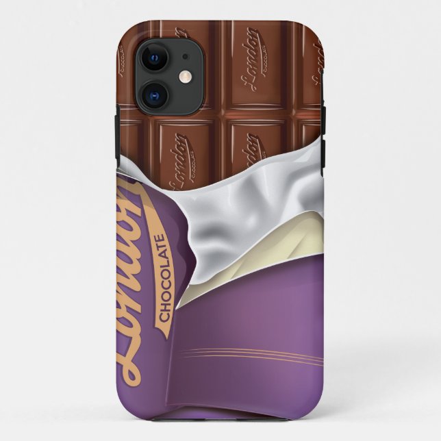 Capa Para iPhone Da Case-Mate Barra de Chocolate Antiga Desembrulhada (Verso)