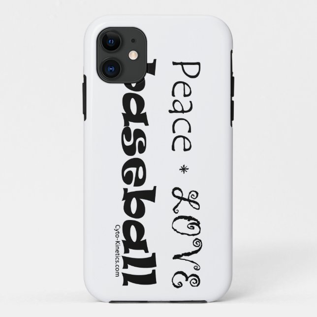 Capa Para iPhone Da Case-Mate Basebol do amor da paz (Verso)