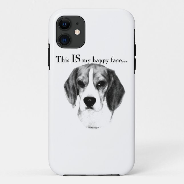 Capa Para iPhone Da Case-Mate Beagle Happy Face; Beagle Feliz; Beagle Grumpy (Verso)