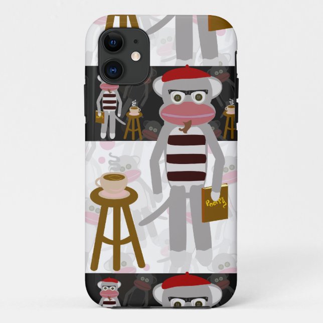 Capa Para iPhone Da Case-Mate Beatnik Sock Monkey Striped Patters — Arte Diverti (Verso)