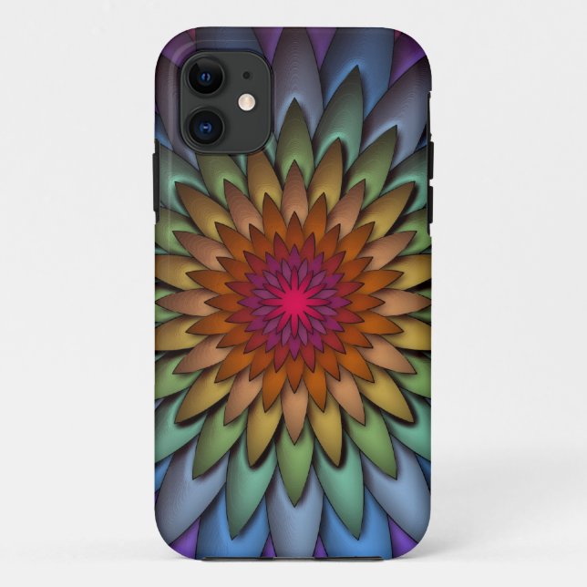Capa Para iPhone Da Case-Mate Bela Flor de Arco-Íris Brilhante (Verso)