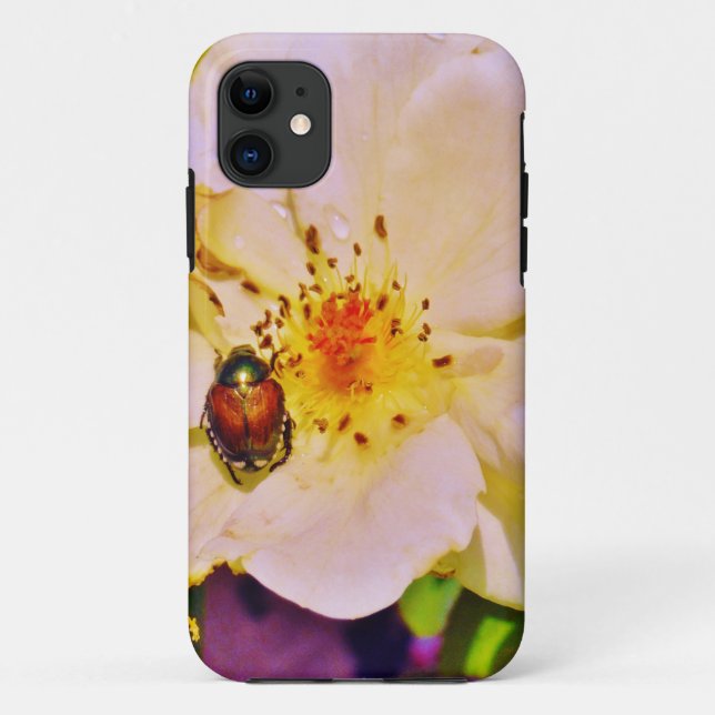 Capa Para iPhone Da Case-Mate Besouro Japonês na Rosa Branca (Verso)