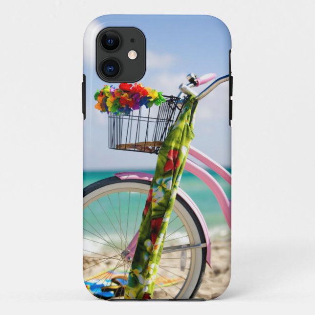 Capa Para iPhone Da Case-Mate Bicicleta na praia | Miami, Florida (Verso)