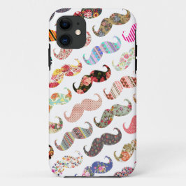 Capa Para iPhone Da Case-Mate Bigodes coloridos femininos engraçados dos padrões