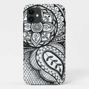 Capa Para iPhone Da Case-Mate Black Velvet White Damask Dreamcatcher Mandala Art