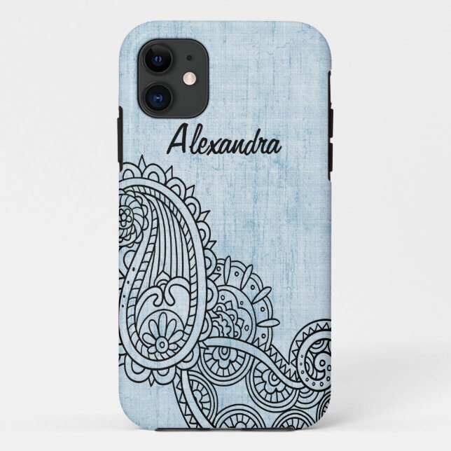 Capa Para iPhone Da Case-Mate Blue Mehndi Motif BT iPhone 5 Case (Verso)