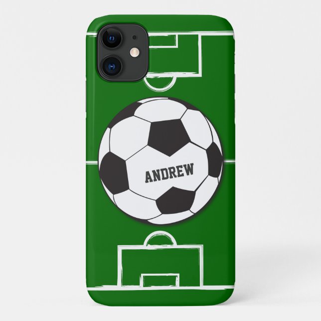 Capa Para iPhone Da Case-Mate Bola e Campo de Futebol Personalizados (Verso)