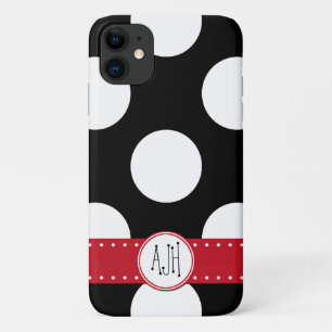Capa Para iPhone Da Case-Mate Bolinhas brancas e pretas, pontos, monograma