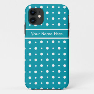 Capa Para iPhone Da Case-Mate Bolinhas brancas subtis no fundo da cerceta