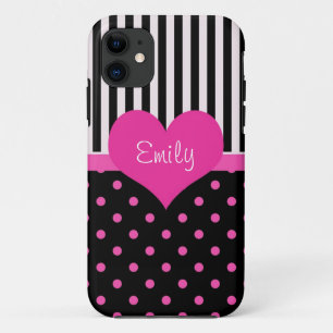 Capa Para iPhone Da Case-Mate Bolinhas cor-de-rosa, doces, com nome