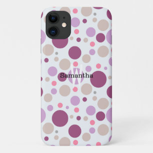 Capa Para iPhone Da Case-Mate Bolinhas de ameixa roxa Nome personalizado Galaxy 