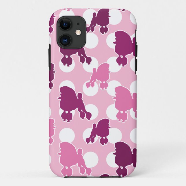 Capa Para iPhone Da Case-Mate Bolinhas de Poodle Rosa (Verso)