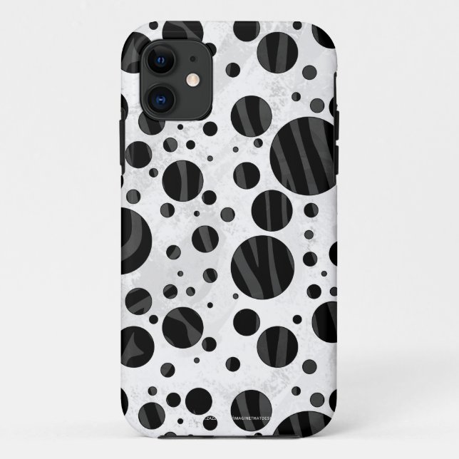 Capa Para iPhone Da Case-Mate Bolinhas de Zebra Impressão Preta e Cinza (Verso)