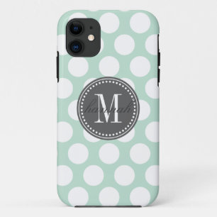 Capa Para iPhone Da Case-Mate Bolinhas grandes da hortelã & do carvão vegetal 