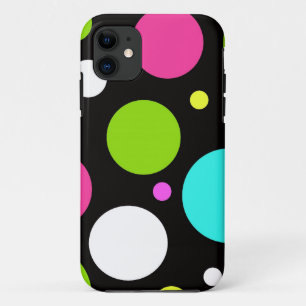 Capa Para iPhone Da Case-Mate Bolinhas grandes do divertimento colorido no preto