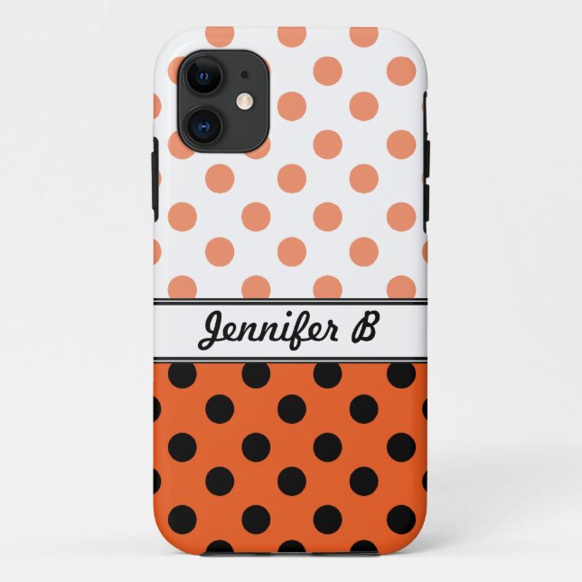 Capa Para iPhone Da Case-Mate Bolinhas Laranja e iPhone 5 Preto (Verso)