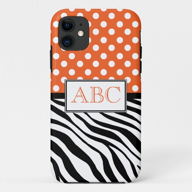 Capa Para iPhone Da Case-Mate Bolinhas Laranja e Zebra Impressão iPhone 5 Case (Verso)