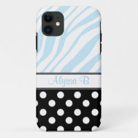 Bolinhas Negra Azul Zebra Impressão iPhone 5 Case
