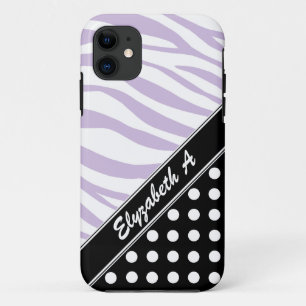 Capa Para iPhone Da Case-Mate Bolinhas Preta Zebra Roxa Imprimir iPhone 5 Case