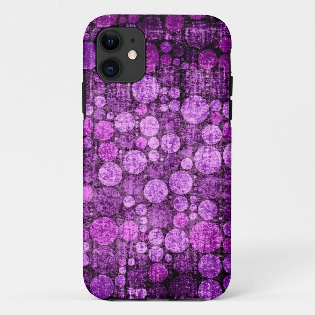 Capa Para iPhone Da Case-Mate Bolinhas Retro Roxas | Grunge (Verso)
