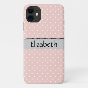 Capa Para iPhone Da Case-Mate Bolinhas Rosa, Padrão de Bolinhas, Seu Nome