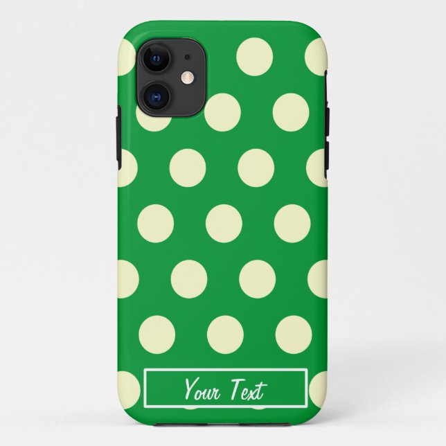 Capa Para iPhone Da Case-Mate Bolinhas verdes/brancas - personalize (Verso)