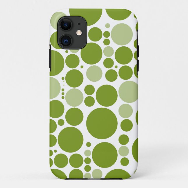 Capa Para iPhone Da Case-Mate Bolinhas verdes em branco (Verso)