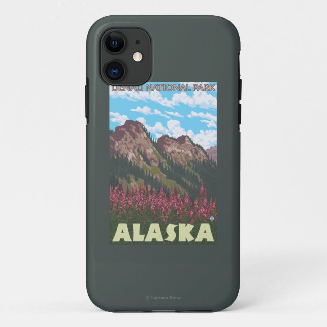 Capa Para iPhone Da Case-Mate Bombas e montanhas - Parque Denali Nat'l, (Verso)
