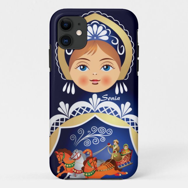 Capa Para iPhone Da Case-Mate Boneca do russo de Babushka Matryoshka (Verso)