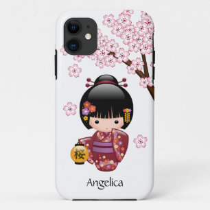 Capa Para iPhone Da Case-Mate Boneca Sakura Kokeshi - Garota Geisha Japonesa Bon