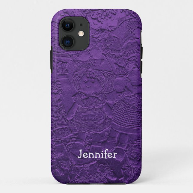 Capa Para iPhone Da Case-Mate Bonecas Rag Púrpura, Nome, (Verso)