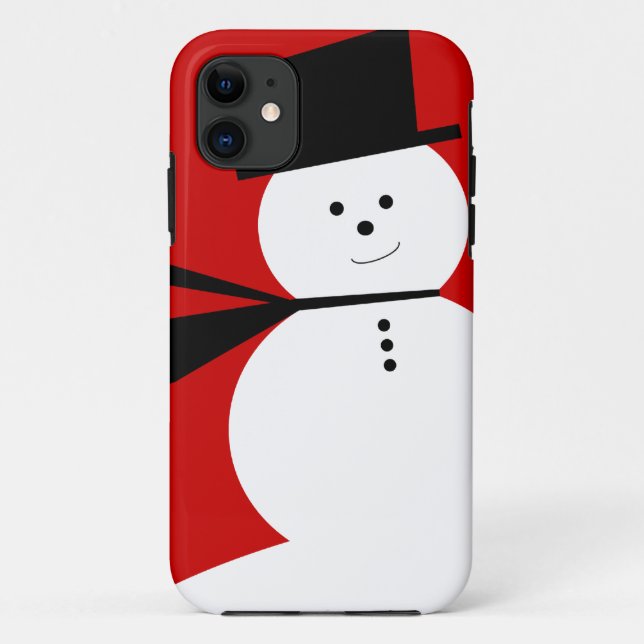 Capa Para iPhone Da Case-Mate Boneco de neve pequeno engraçado com chapéu alto (Verso)