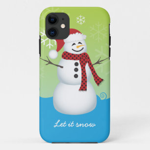 Capa Para iPhone Da Case-Mate Boneco de neve que veste o chapéu do papai noel
