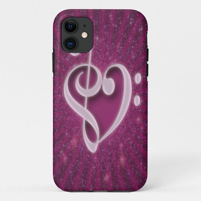 Capa Para iPhone Da Case-Mate Bonitas notas musicais juntas em forma de coração (Verso)