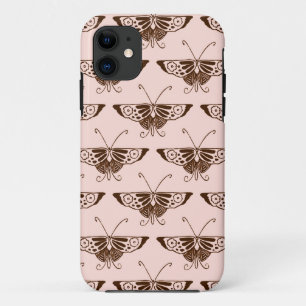 Capa Para iPhone Da Case-Mate Borboleta Deco Estilizada - chocolate e pêssego