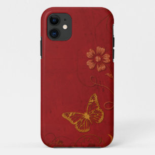 Capa Para iPhone Da Case-Mate Borboletas Elegantes Vermelhas e Douradas