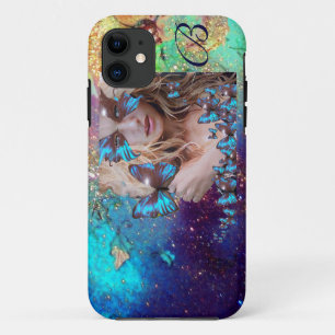 CAPA PARA iPhone DA Case-Mate BORRACHA AZUL COM MONOGRAMA DE ESPALHOS VERDE DOUR